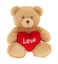 20cm Harry Bear with Heart - Brown