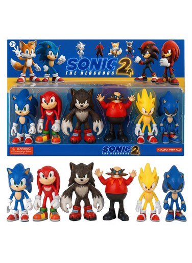 Sonic The Hedgehog Action Figures Set - 4.7-Inch Joint Movable Sonic Toys For Kids, Collectible Playset With Multiple Characters, Perfect Cake Toppers &amp; Birthday Gift Figures For Boys &amp; Girls