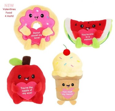 12cm Valentine Food Plush 4 Assorted Styles &ndash; Cute Dessert-Themed Collectibles, Random Pack
