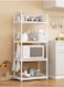 4-Tier Storage Shelf Organizer for Kitchen Bathroom Shelves Garage Home Pantry Closet Office.White Multi Rack Stand Units with Hooks and Handle for Jar and Bottles