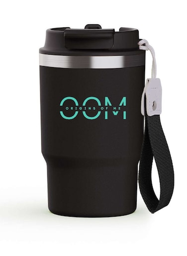 OOM 475ml /16oz Black Travel Coffee Mug, Double Walled Stainless Steel Vacuum Tumbler with Multifunctional Lid-Spout &amp; Straw Option, Leak Proof, Thermos, 8Hr Hot &amp;12Hr Cold