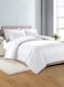 Linen 4-Piece King Size Duvet Cover Set With Stripes Includes 1xDuvet Cover, 1xFitted Sheet, 2xPillowcase with Zipper Closure, White