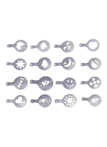 Decorative Coffee Stencil Set White 14centimeter