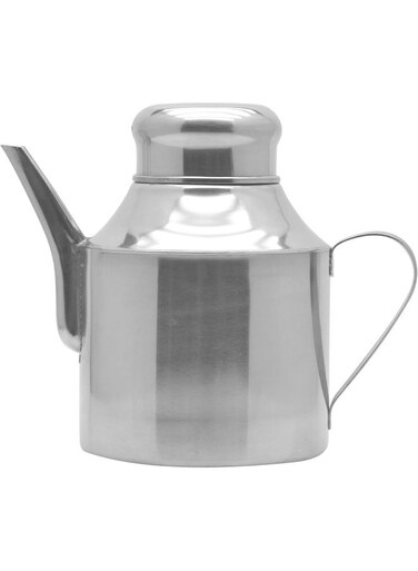 STEEL OIL CAN, 18 OZ, SILVER, SOCC02, Oil Pot, Ghee Pot, Vinegar Pot Silver