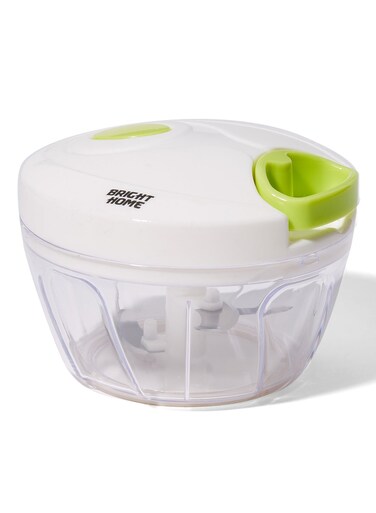 Home Plastic Manual Chopper White/Clear/Green 13x13x10cm