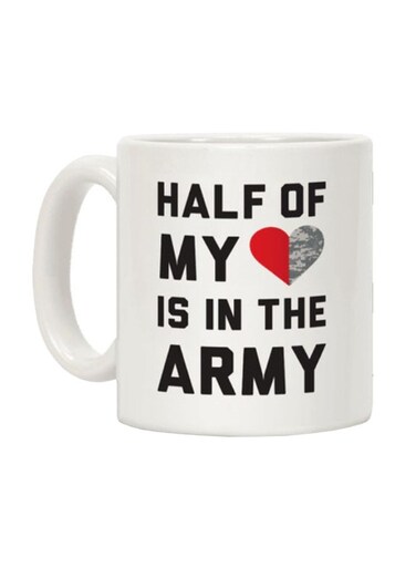 My Heart Is In The Army Printed Coffee Mug White
