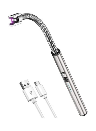 USB Rechargeable Electric Lighter Silver