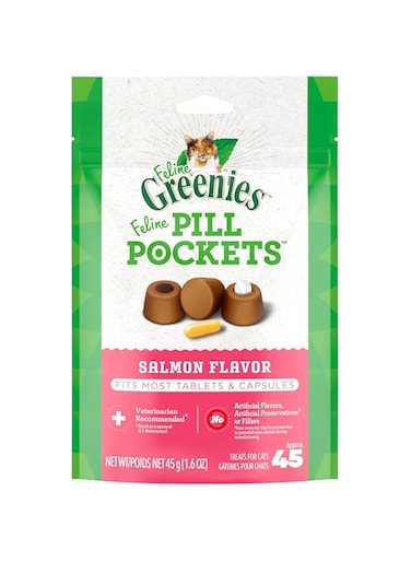 Greenies Pill Pockets for Cats Salmon- 1.6oz (45 pockets)