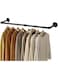 WEKOTEE Clothes Rack, 36.4 Inch Industrial Pipe Wall Mounted Garment Rack, Space-Saving, Heavy Duty Detachable Garment Bar, Multi-Purpose Hanging Rod for Closet 2 Base