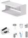 2-Shelf Bedside Shelf Organizer, Bedside Wall Organizers for Phones, Glasses &amp; Books, Floating Nightstands with Double Storage Trays, Contemporary Design (18.5x10.5x8.5 cm, White)
