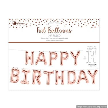Ballunar Birthday Rose Gold Foil Balloon