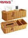 Tissue Holder,Rattan Paper Box Tissue Container,Desktop Remote Control Storage Box,Handmade Woven Tissue Box Napkin Holder Hand Towel Dispenser