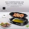 Black+Decker Electric Health Grill, 1500W, Family-Sized Non-Stick Griddle With Glass Lid, 5-Level Temperature Control, Cool-Touch Handles, Efficient Fat Draining, Dishwasher Safe, Black - GH1500-B5