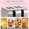 Black+Decker 4-Slice Toaster, 2100W Double-Sided Heating, 6 Browning Levels, Defrost, Reheat, Cancel Functions, Extra-Wide Slots, Dual Browning Control, Removable Crumb Tray, Silver - ET444-B5