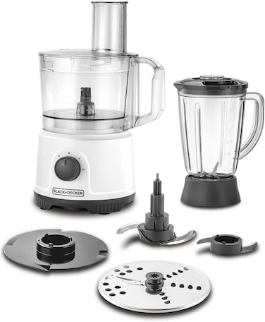 BLACK+DECKER 800W Multifunction 5-in-1 Food Processor, White - FX822-B5