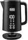 Black+Decker Digital Kettle, 2200W, 1.7L, Touch Screen, Double Wall Design, 6 Preset Temps, 30-Min Keep Warm, LED Display, Auto Shut-Off, Boil-Dry Protection, Cool-Touch Exterior, Black - JCD200-B5