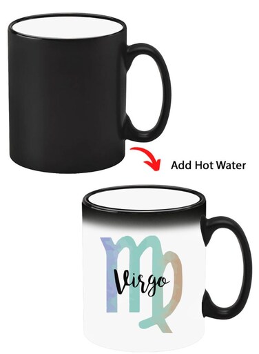 Color Changing Heat Sensitive Ceramic Mug, Image Revealed When HOT Liquid is Added! Virgo-01