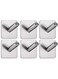 FabFactor Wall Hook Adhesive (Pack Of-6)-Stick on Bathroom/Room/Door/Kitchen -Heavy Duty for Hanging Towels, Robes, Coats, Keys,Calendars (Diagonal Silver Hooks)