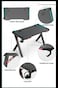 MAF K-151-120cm Gaming Table &ndash; Carbon Fiber Surface, RGB LED Lights, and Sturdy Steel Frame &ndash; Perfect for Gaming