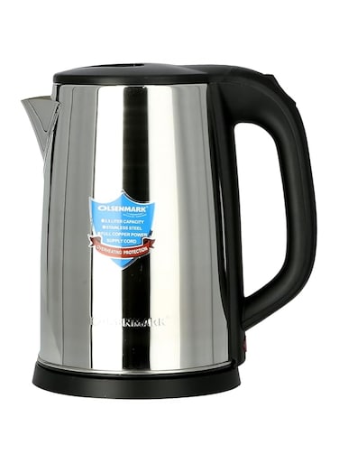 Olsenmark 2.5L Cordless Electric Kettle   Stainless Steel Kettle   Boil Dry Protection &amp; Auto Shut Off Feature   Ideal For Hot Water, Tea &amp; Coffee Maker   1800W