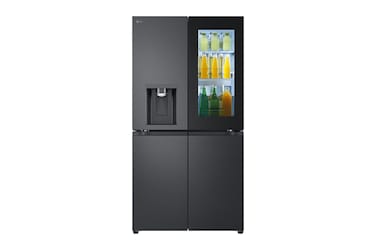 LG Black Glass  Fridge InstaView Door-in-Door&trade;, Essence Black Steel  Ice &amp; Water Dispenser Plumbing required GR-X39FFCRL