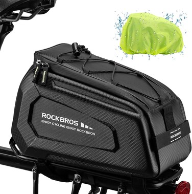ROCKBROS Hard Shell Bicycle Rack Bag - Large Pannier for Rear Seat, Trunk, Ebike Battery - Bike Accessories