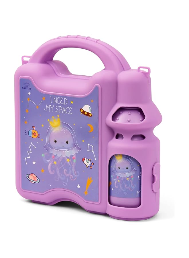 Buy Eazy Kids Lunch Box wt Bottle - Purple Online | Carrefour UAE