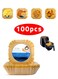 Pow 100pcs Air fryer paper food plate liner brown 20x20