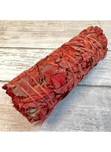 Dragon's Blood Sage Smudge Stick by Laverne, Traditional Dried Herb Bundle, 10 cm