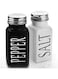 Benting 2 Pack Salt and Pepper Flavor Shakers Set, Glass Shaker with Stainless Steel Lid, Modern and Cute Farmhouse Table Decor and Counter Accessories (Black+White)