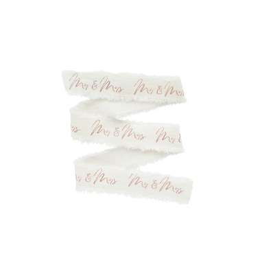 Mr &amp; Mrs Rose Gold Ribbon 25mm x 5m