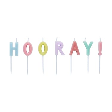 Pastel 'Hooray' Candles