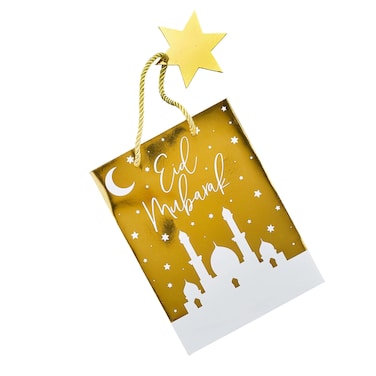 Eid Gold Gift Bag With Star Tag 5Pcs