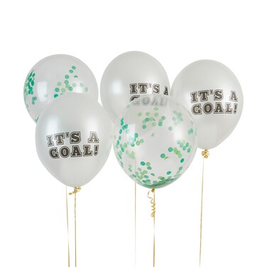 Football 'It's a Goal!' Latex 12" Balloons 5/Pack
