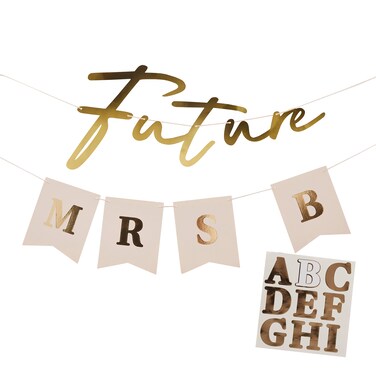 Future Mrs Personalised Banner 2m &amp; 3 Sticker Sheets