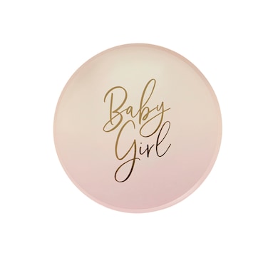 Pink 'Baby Girl' Paper Plates 8/Pack