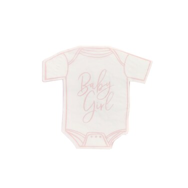 Pink 'Baby Girl' Babygrow Paper Napkins 16/Pack