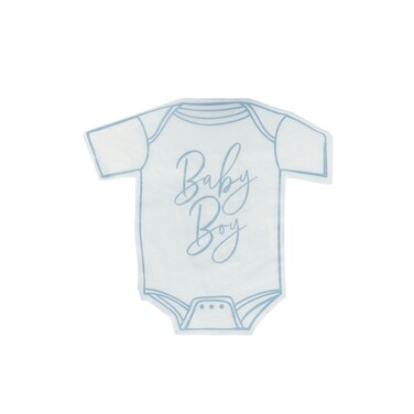 Blue 'Baby Boy' Babygrow Paper Napkins 16/Pack
