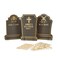 3 Gravestone Custom Signs with 5 Gold Sticker Sheets