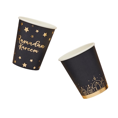 Ramadan Paper Cups Disposable Iftar Drinkware Pack of 8