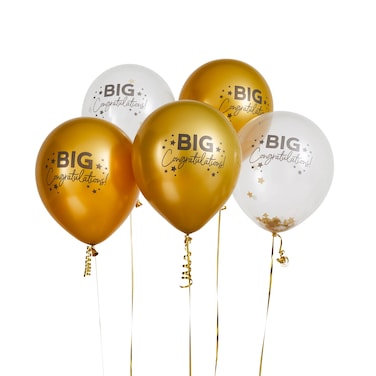 12" Big Congratulations Balloons 5/Pack