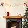 Gold ' Merry Christmas' Card Banner with x2 Red Velvet Bows 2m