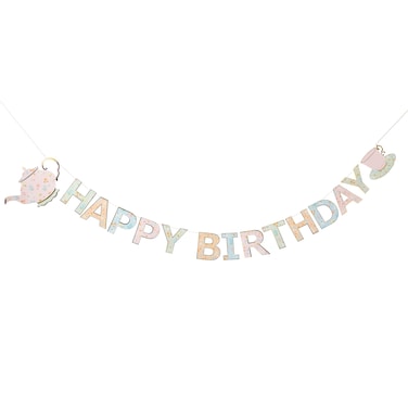 Tea Party 'Happy Birthday' Card Banner 2.5m