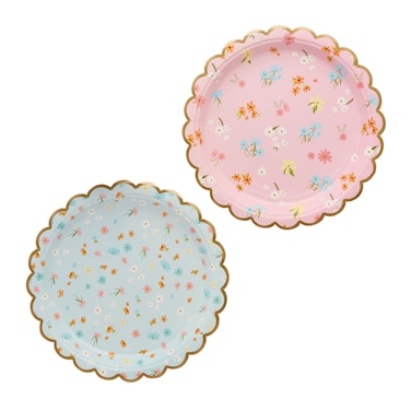 Floral Scalloped Paper Plates 8Ct