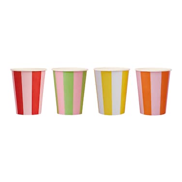 Bright Banquet Striped Paper Cups 8Ct