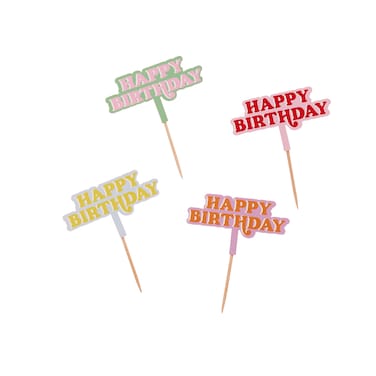 Bright Banquet 'Happy Birthday' Food Picks 12Ct