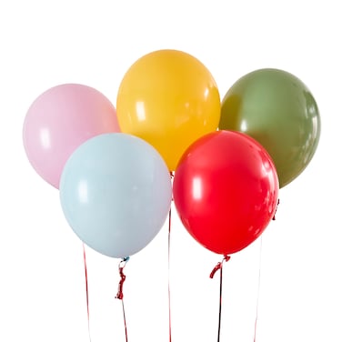 Rainbow Circus Latex 12" Balloons 5Ct