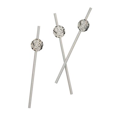 Disco Ball Paper Straws 16Ct