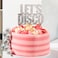 Silver 'Let's Disco' Acrylic Cake Topper
