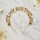Gold 'Happy Birthday' Glitter Metal Headband